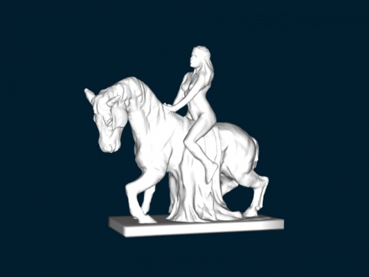 frau on pferd obj kunst skulptur 3d print model - Mito3D