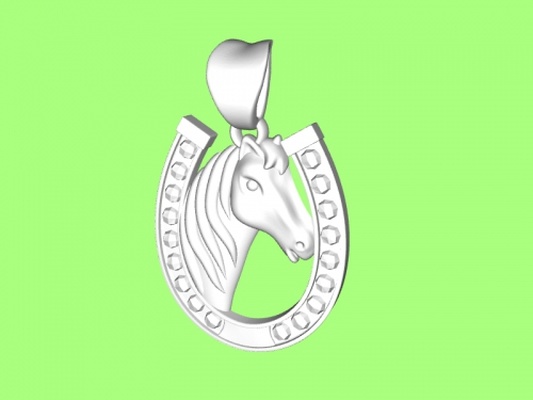 horse in horseshoe fashion ornaments 3d print model - Mito3D