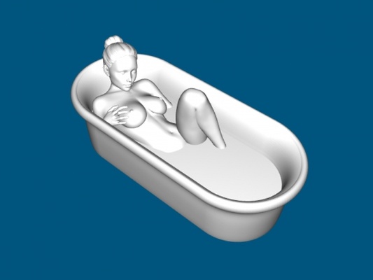 lying in bath toys people 3d print model - Mito3D
