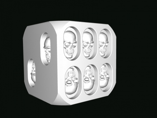 skull dice toys games 3d print model - Mito3D