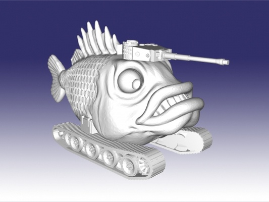 peixe tanque brinquedos maquinaria 3d print model - Mito3D