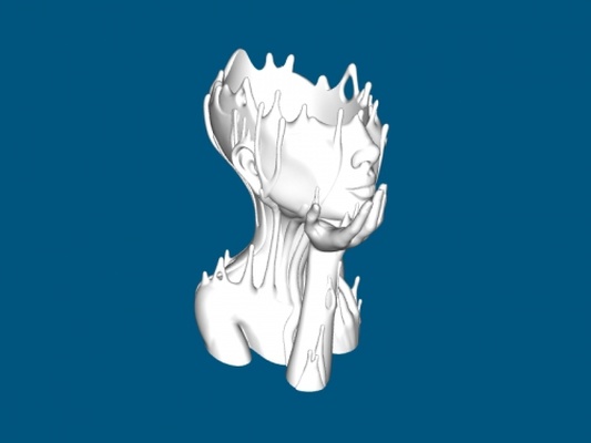 erimiş kız sanat heykel 3d print model - Mito3D