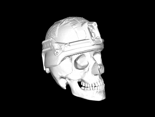 soldado crânio arte escultura 3d print model - Mito3D