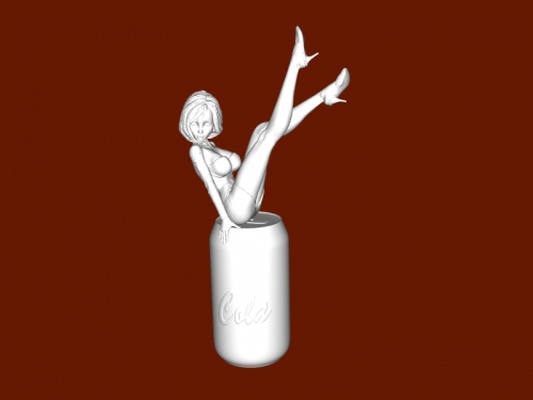 girl on jar toys people 3d print model - Mito3D