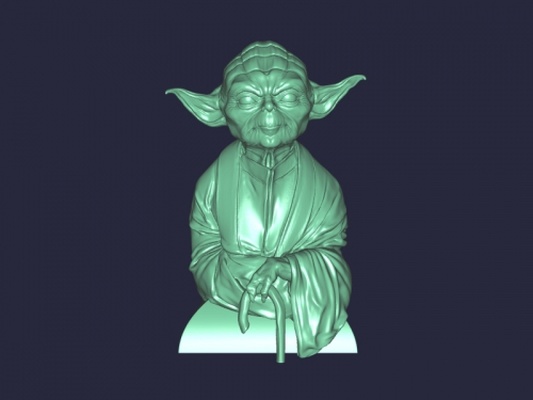 buste of maître yoda jouets films 3d print model - Mito3D