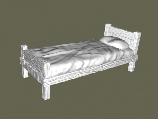 basit yatak ev iç 3d print model - Mito3D