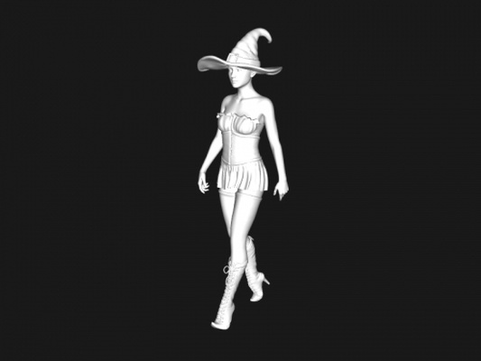 girl in a witch costume toys people 3d print model - Mito3D