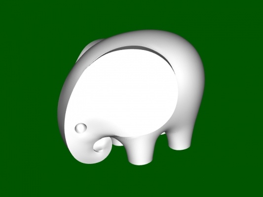 facile l'éléphant jouets animaux 3d print model - Mito3D