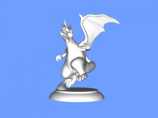 charizard on stand toys cartoons 3d print model - Mito3D