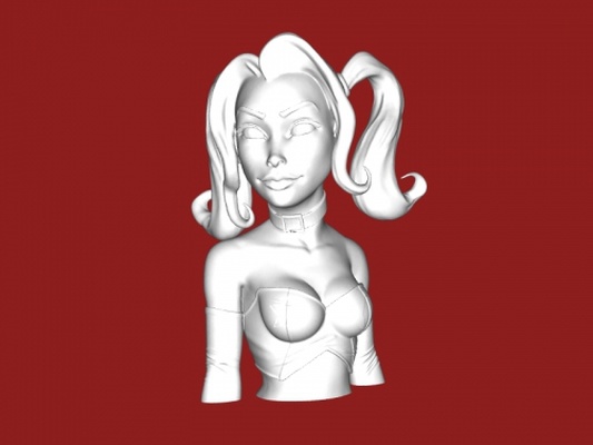 harley quinn buste obj jouets films 3d print model - Mito3D