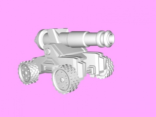 vierrädrig kanone spielzeuge maschinen 3d print model - Mito3D