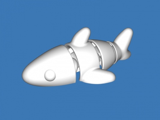 movable shark toys animals 3d print model - Mito3D