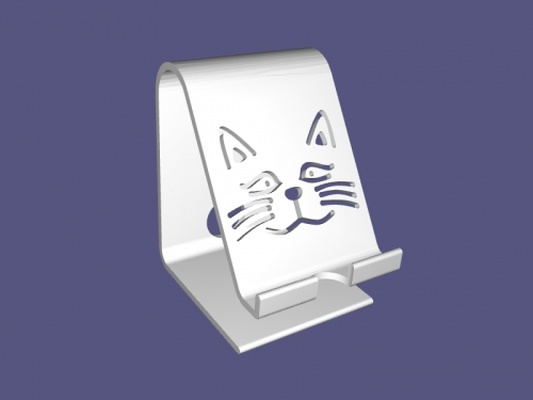 chat visage titulaire soutien gadgets téléphone 3d print model - Mito3D