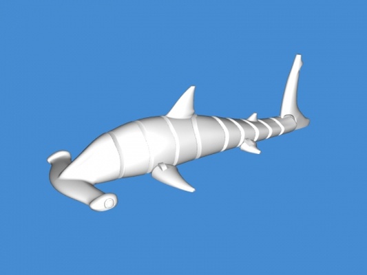 flexible hammerhead shark toys animals 3d print model - Mito3D