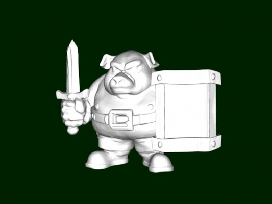 pig warrior toys games 3d print model - Mito3D