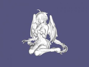 winged anime girl toys cartoons 3d print model - Mito3D