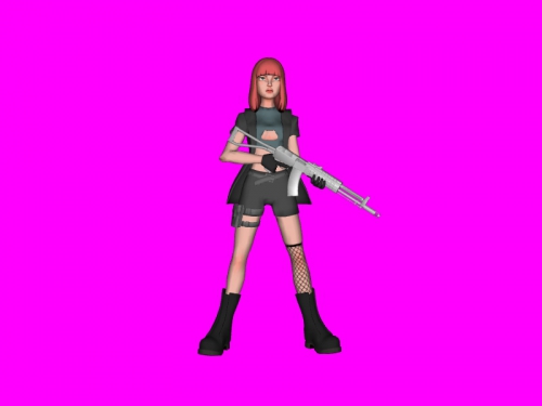 niña pistola gratis 3d modelo descargar obj expediente juguetes personas 3D print model - Mito3D