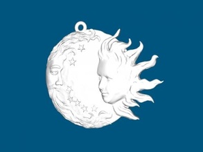 sun moon fashion ornaments 3d print model - Mito3D