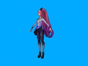 purple hair free 3d model - download obj file Toys Cartoons 3d print model - Mito3D