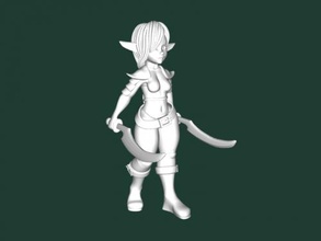 double blade elf free 3d model - download stl file Toys Cartoons 3d print model - Mito3D