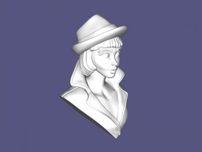 bust of a girl hat toys people 3d print model - Mito3D