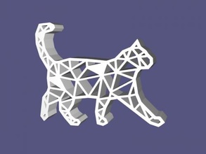 géométrique chat art sculpture 3d print model - Mito3D
