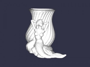mermaid vase home interior 3d print model - Mito3D