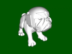 bulldog in a helmet toys animals 3d print model - Mito3D