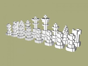 8 bit chess set games 3d print model - Mito3D