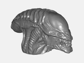 extraterrestre cabeza arte escultura 3d print model - Mito3D