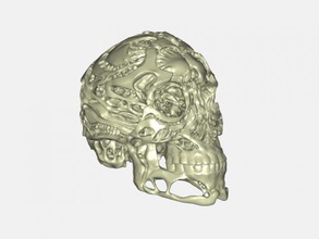 alien skull free 3d model - download stl file Art Sculpture another planet 3d print model - Mito3D