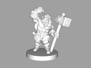 angry dwarf free 3d model - download stl file Toys Games armed statuette 3d print model - Mito3D