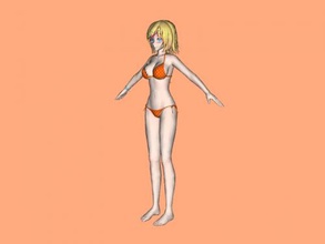 anime girl in bikini obj toys cartoons 3d print model - Mito3D