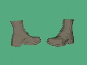 botas del ejército libre de modelo 3d - descargar archivo obj De la moda Zapatos zapatos diario soldado 3d print model - Mito3D