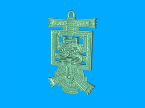 pendentif aztèque gratuit modèle 3d - téléchargement de fichier stl De la mode Ornements symbole antique 3d print model - Mito3D