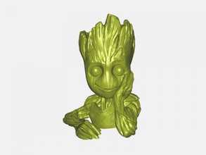 baby groot bust toys films 3d print model - Mito3D