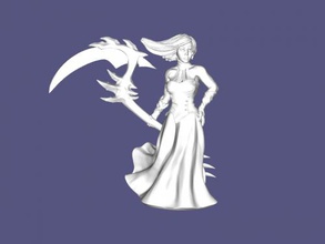 battle sorceress free 3d model - download stl file Toys Cartoons beautiful girl huge weapon 3d print model - Mito3D