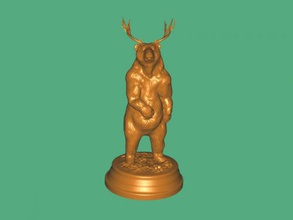 bear horns free 3d model - download stl file Toys Animals strange statue 3d print model - Mito3D