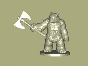 bear warrior free 3d model - download stl file Toys Animals ax 3d print model - Mito3D