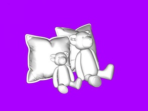 bears pillows free 3d model - download stl file Toys Animals cute baby figurine 3d print model - Mito3D