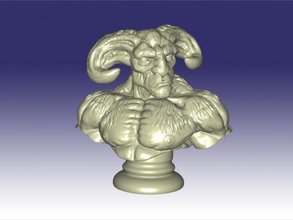 beastman buste gratuit modèle 3d - téléchargement de fichier stl Art La Sculpture semi-homme mi-bête à cornes 3d print model - Mito3D