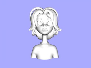grande menina de olhos higiene modelo 3d - baixar arquivo obj A arte Escultura busto dos desenhos animados do 3d print model - Mito3D