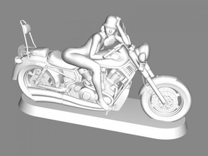motociclista menina brinquedos 3d print model - Mito3D