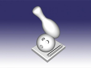 bowling trophy free 3d model - download stl file Sport Accessories ball bowl 3d print model - Mito3D