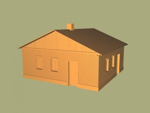 brick house free 3d model - download stl file Art Architecture normal village 3d print model - Mito3D