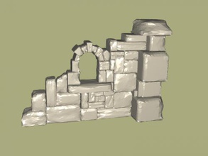 broken wall free 3d model - download stl file Art Architecture ruins once luxurious building 3d print model - Mito3D