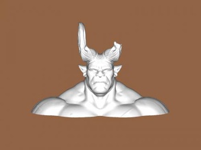 brutal bust free 3d model - download stl file Art Sculpture horned man 3d print model - Mito3D