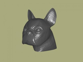bulldog's head art sculpture 3d print model - Mito3D