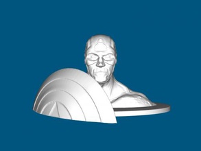bust of captain america art sculpture 3d print model - Mito3D