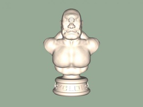 bust cyclops free 3d model - download stl file Art Sculpture one-eyed giant 3d print model - Mito3D